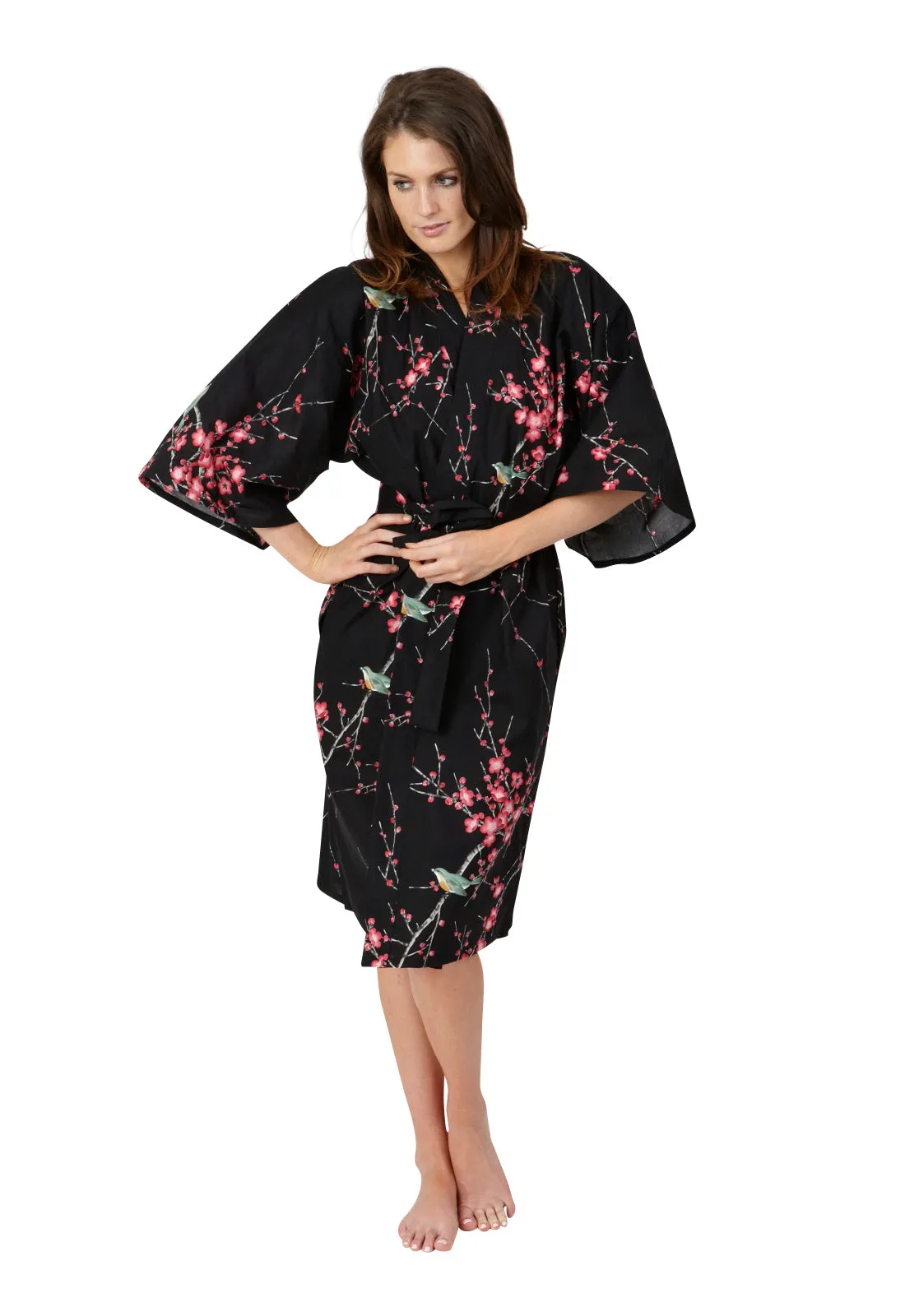 Plum & Warbler Short Cotton Kimono