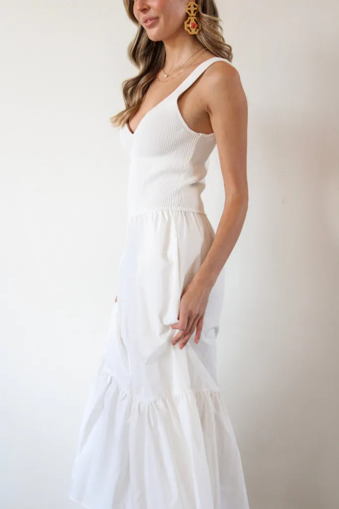 Positano Paradise Midi Dress in Off White