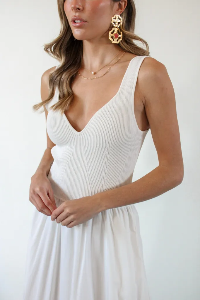 Positano Paradise Midi Dress in Off White