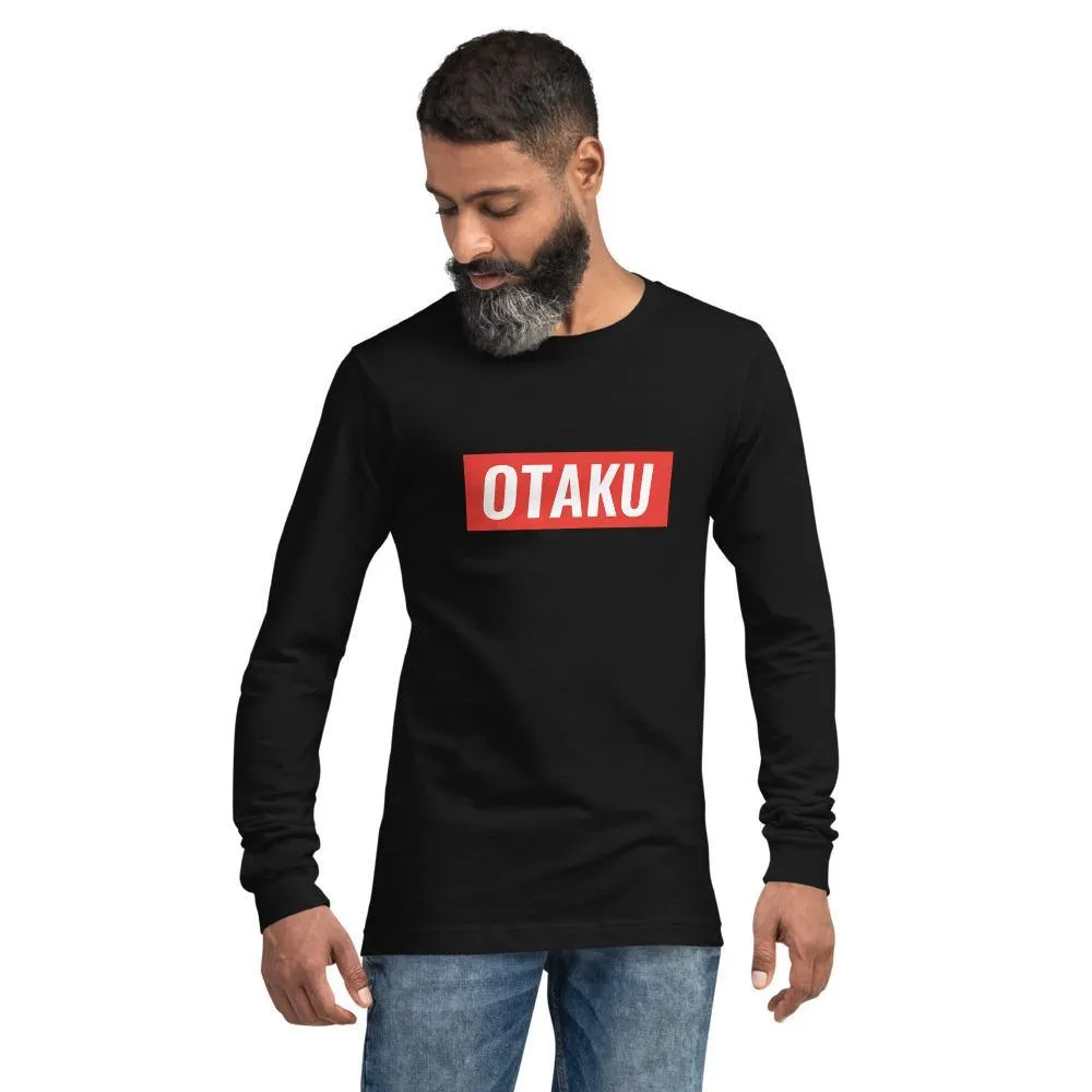 "Otaku" Red Stripe Unisex Long Sleeve Tee