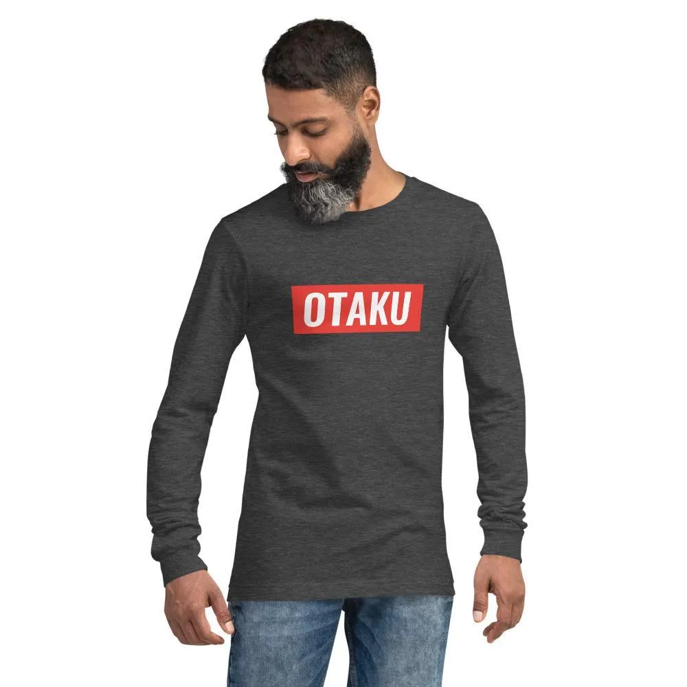 "Otaku" Red Stripe Unisex Long Sleeve Tee