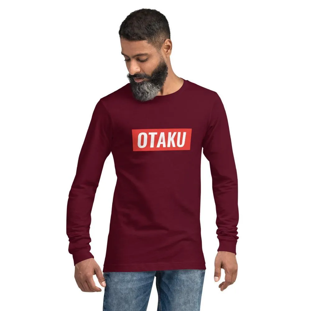 "Otaku" Red Stripe Unisex Long Sleeve Tee