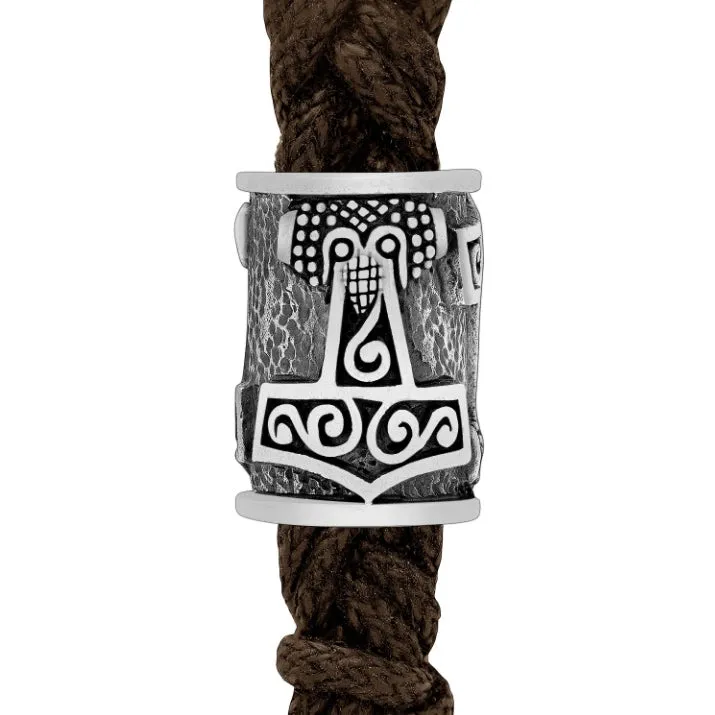 Raven Mjolnir Bead - Sterling Silver