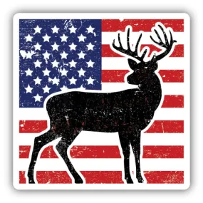 Red Blue Deer Flag Vinyl Sticker Decal