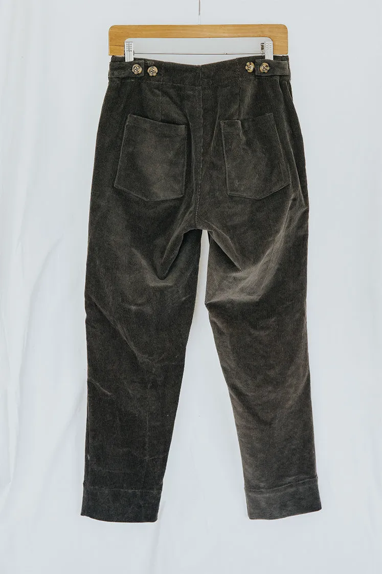 Retro Pocket Pants - Charcoal Corduroy