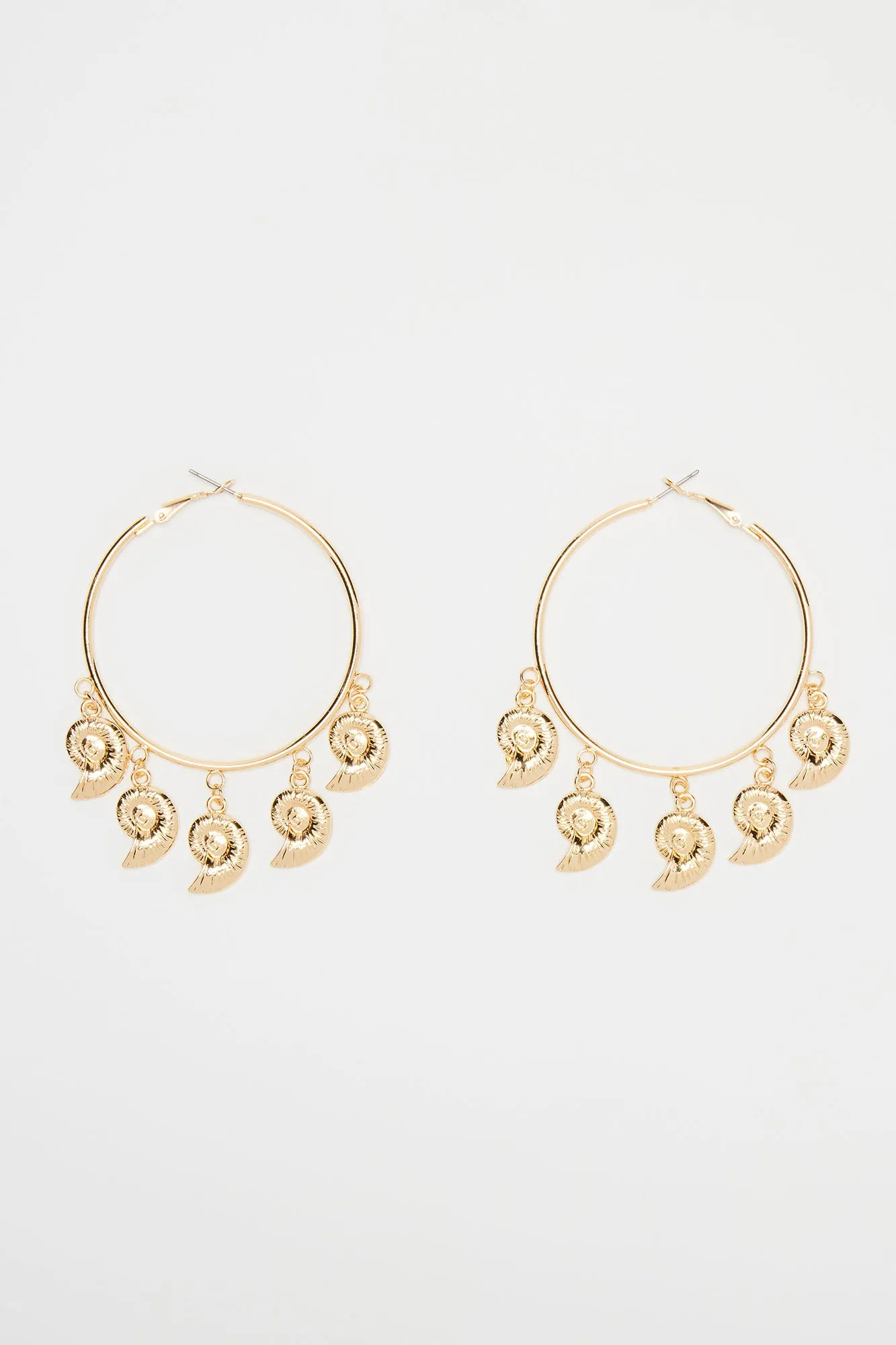 Seashell Hoop Earrings - Gold