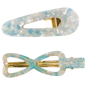 Serendipity Hair Clip Set in Cloud Blue