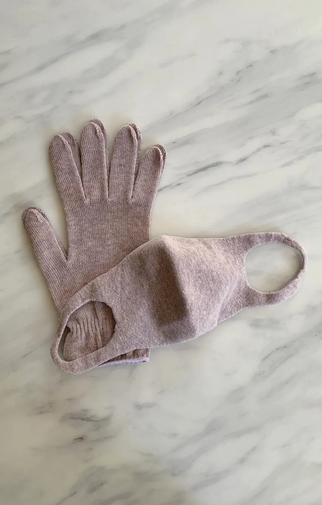 Set of Botanical Dyed Organic Cotton Face Mask & Gloves