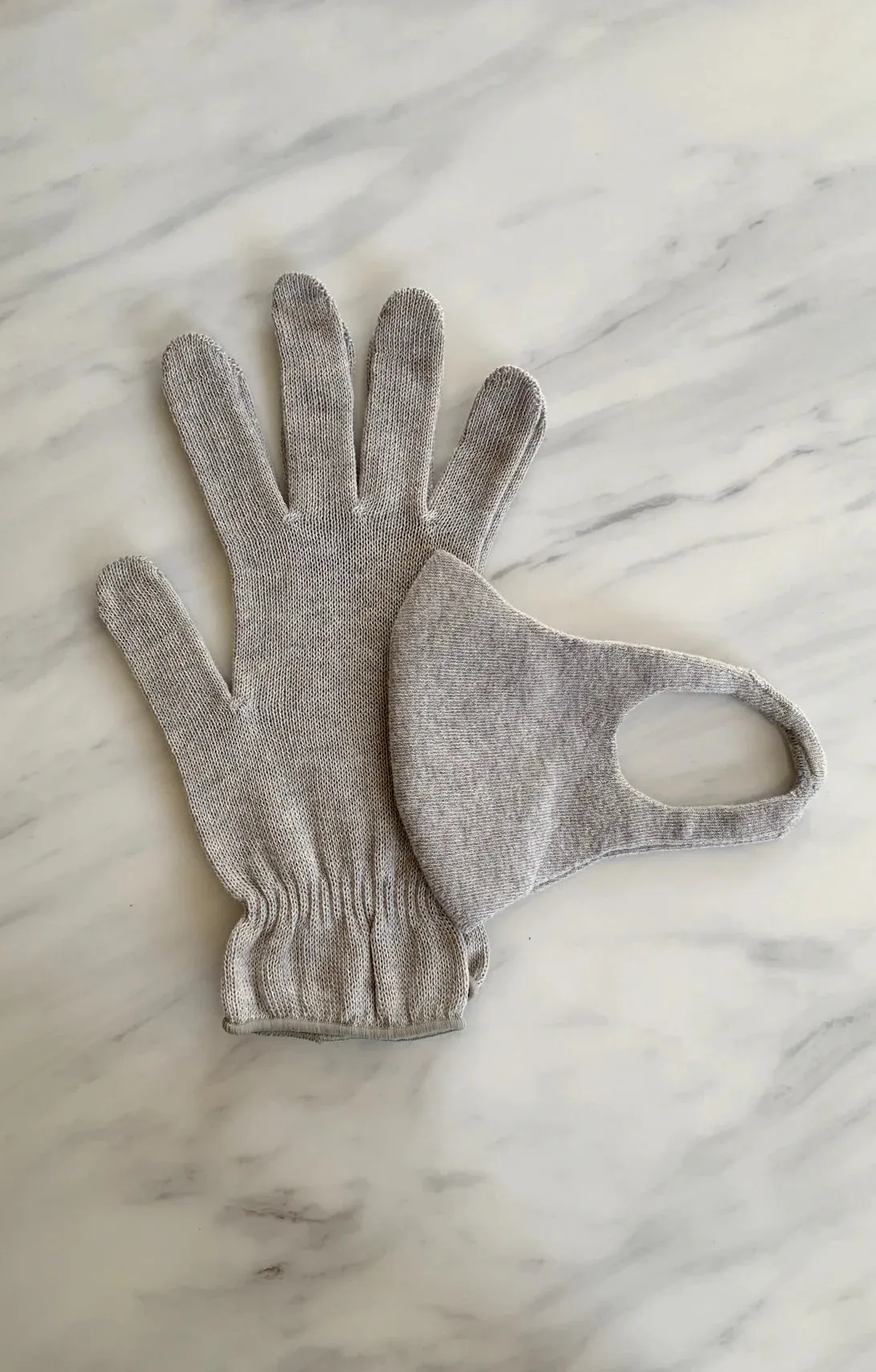 Set of Botanical Dyed Organic Cotton Face Mask & Gloves