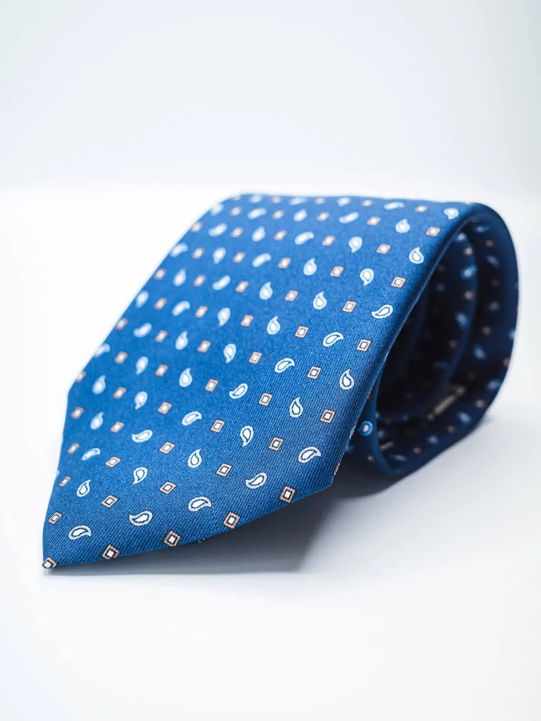 Silk Paisley Tie - Blue