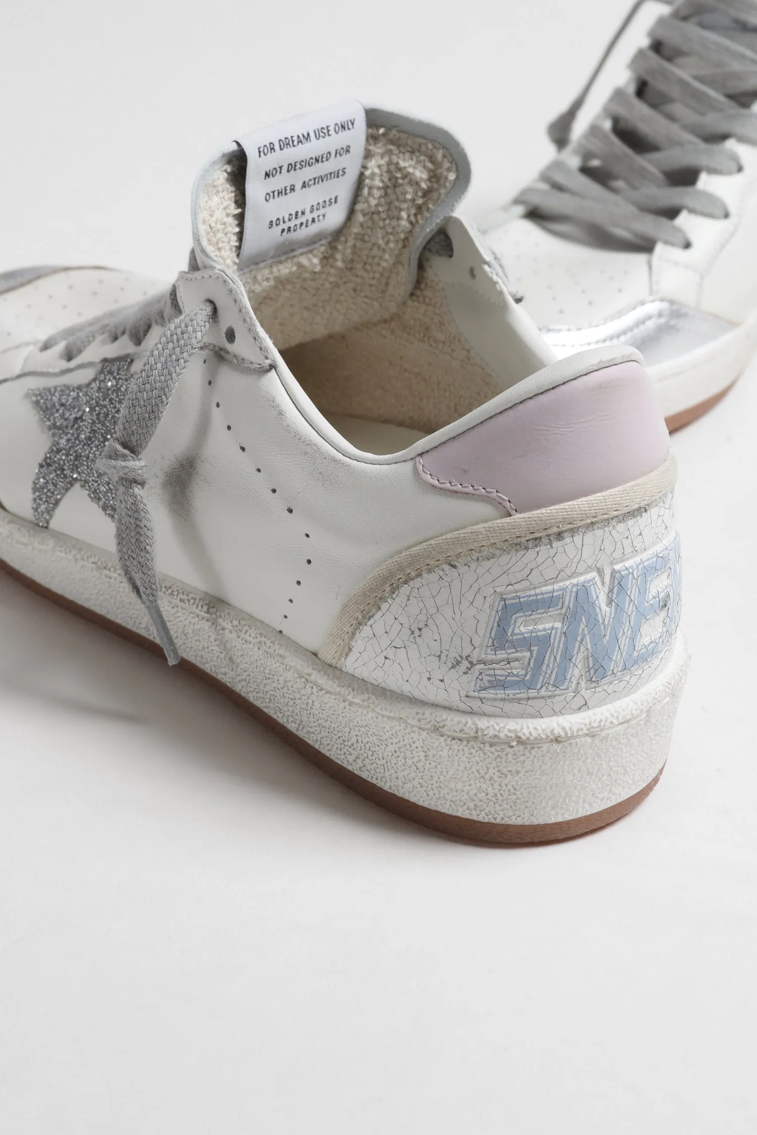 Sneaker Ballstar in Weiß/Silber/Hush