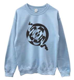 Spiral Snake Light Blue Graphic Unisex Crewneck Sweatshirt