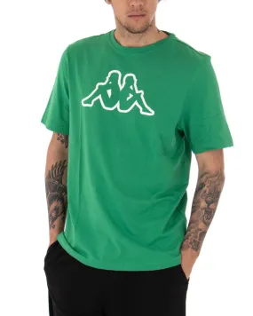 T-shirt Uomo Kappa MM Logo Cromen Tinta Unita Verde Girocollo Maniche Corte Casual GIOSAL