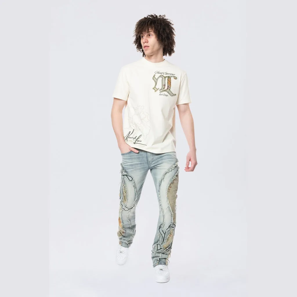 Tapestry Patch SS Tee - Ecru