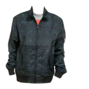 Tartan check nylon jacket