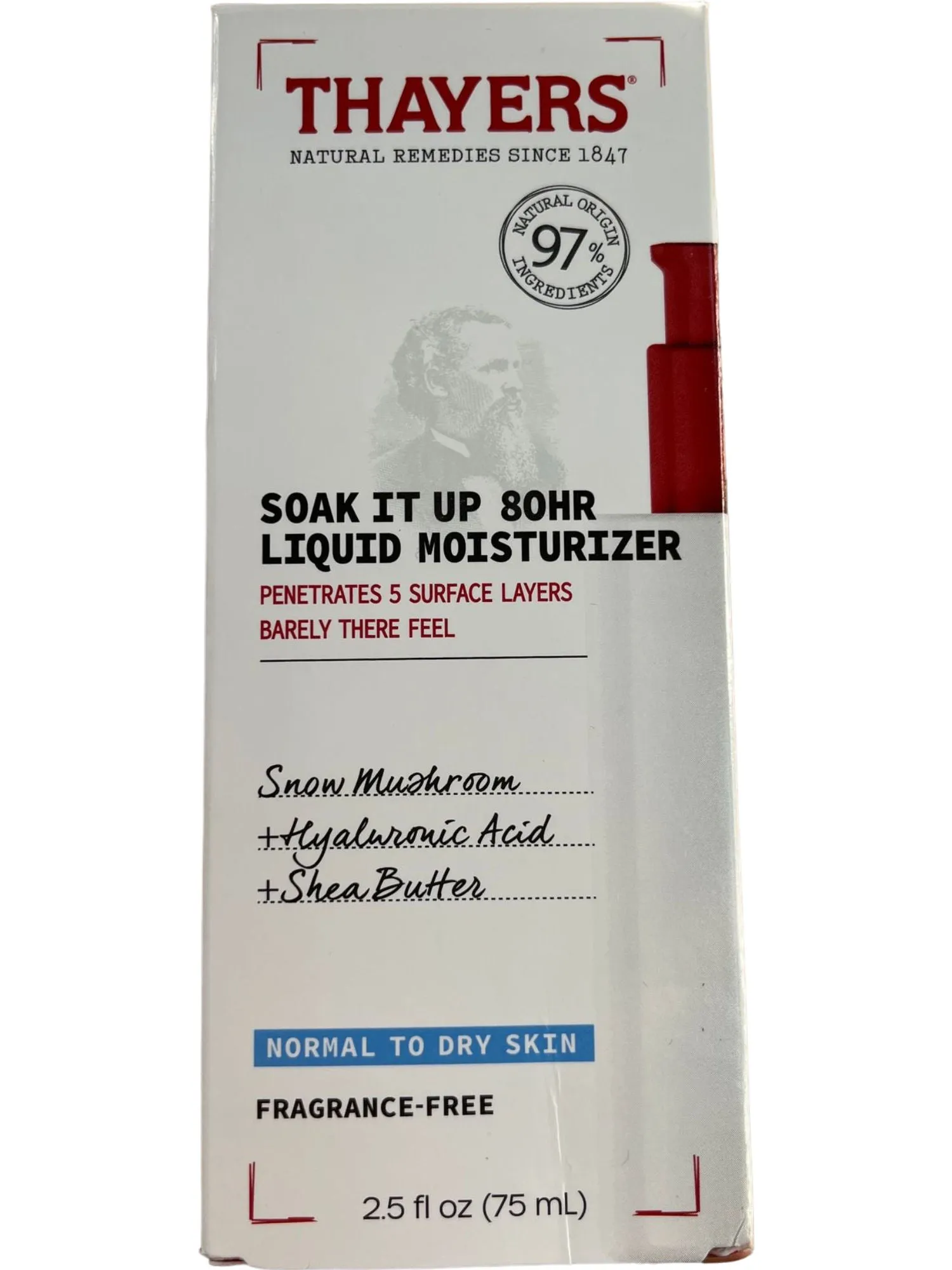 Thayers Soak It Up 80hr Liquid Moisturizer Normal to Dry Skin Fragrance-Free 75 ml