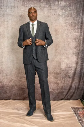 The WHU Collection - MARLOW - Blue Tweed Three Piece Suit As Worn By Angelo Ogbonna