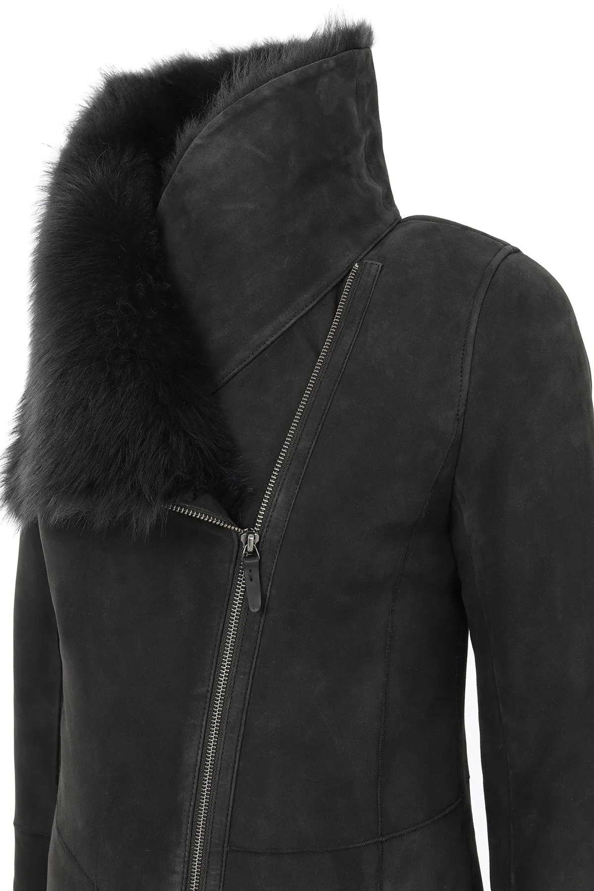 Valerie - Anthracite Shearling Coat