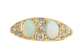 Victorian opal and old cut diamond ring