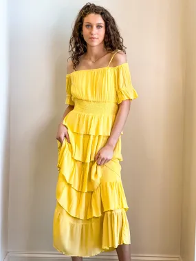 Vincent Sunshine Ruffle Maxi Dress