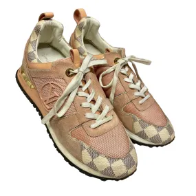 Vintage Louis Vuitton Designer Baby Pink Damier Pattern Sneakers Made in Italy Size EU 37.5