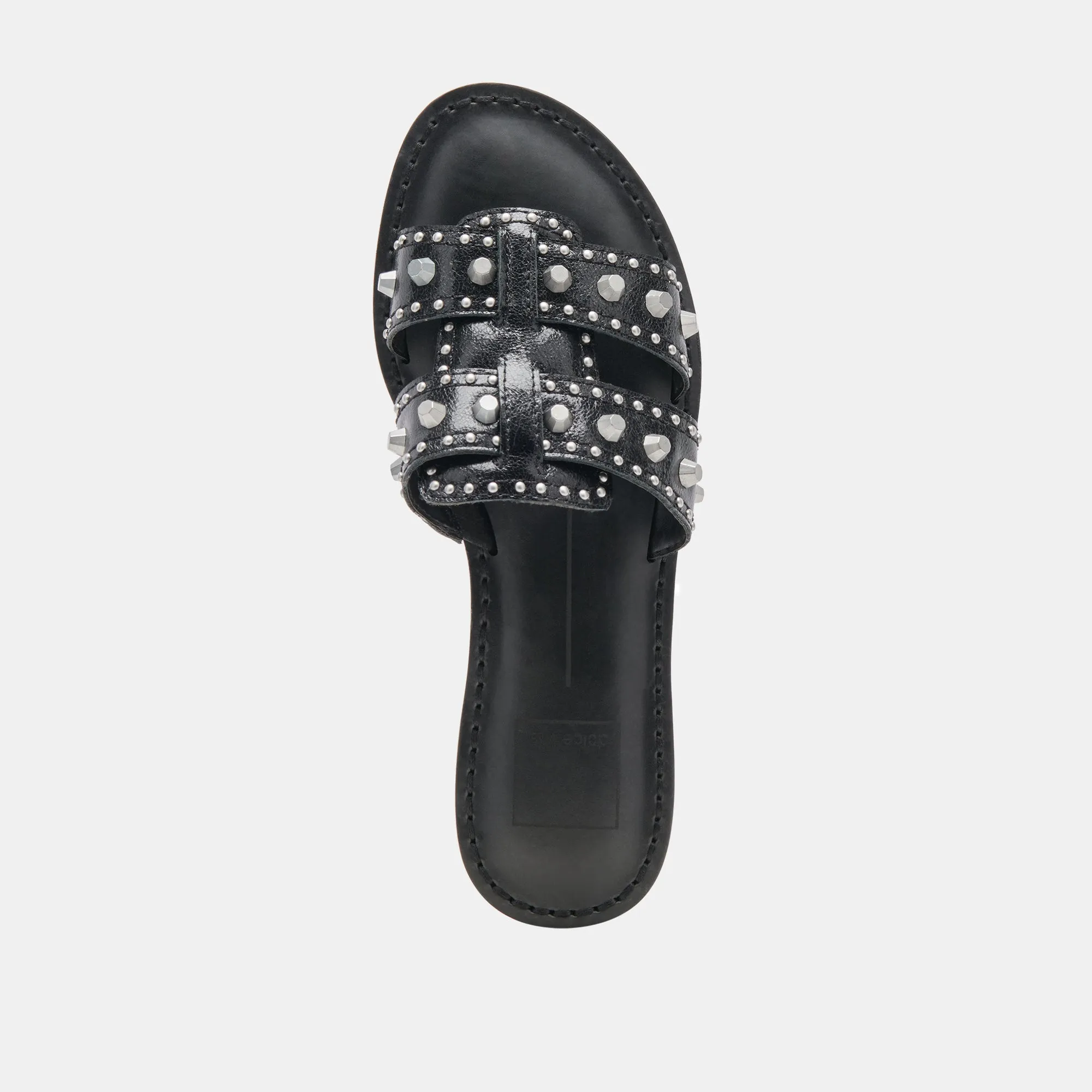 WESLA STUD SANDALS MIDNIGHT CRINKLE PATENT