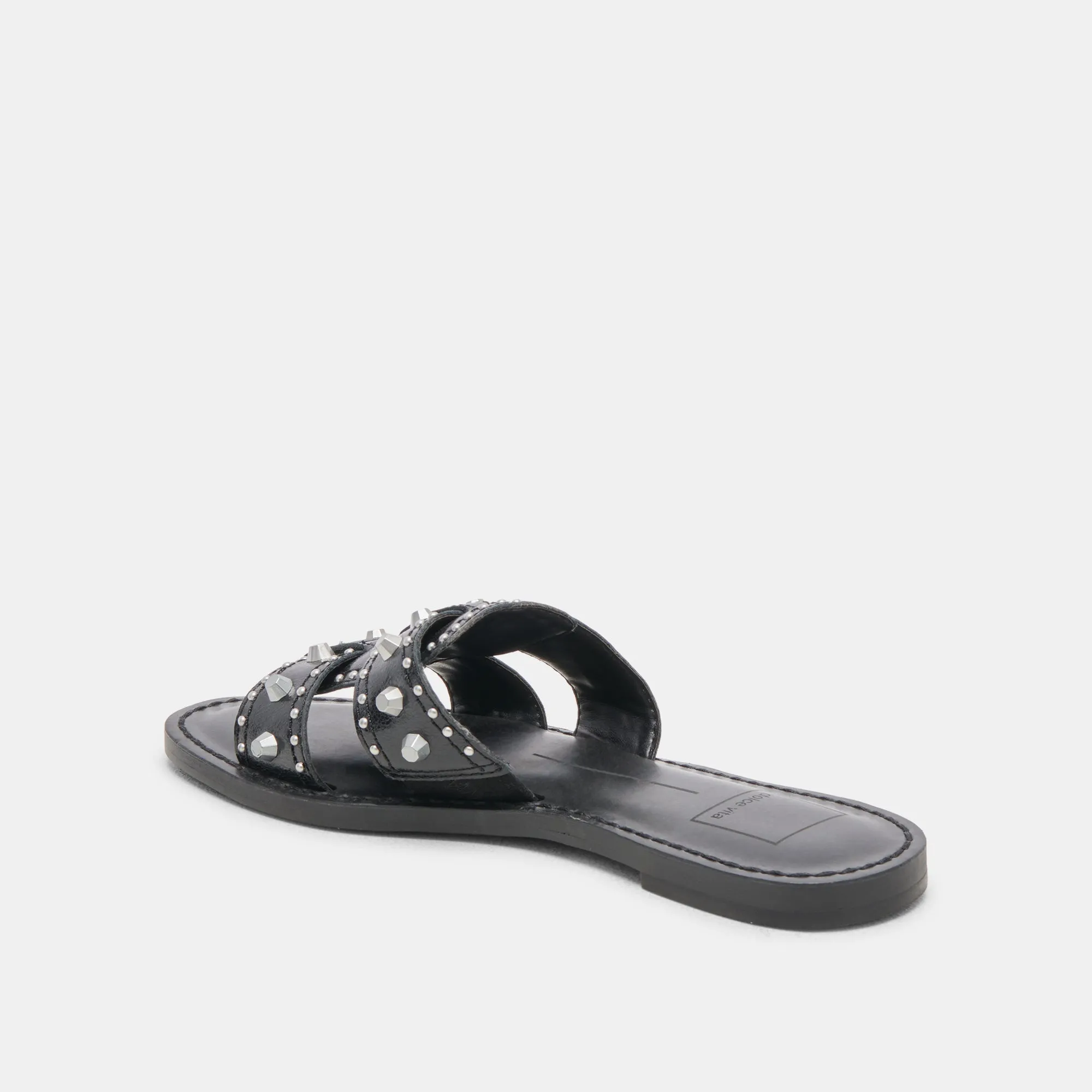 WESLA STUD SANDALS MIDNIGHT CRINKLE PATENT