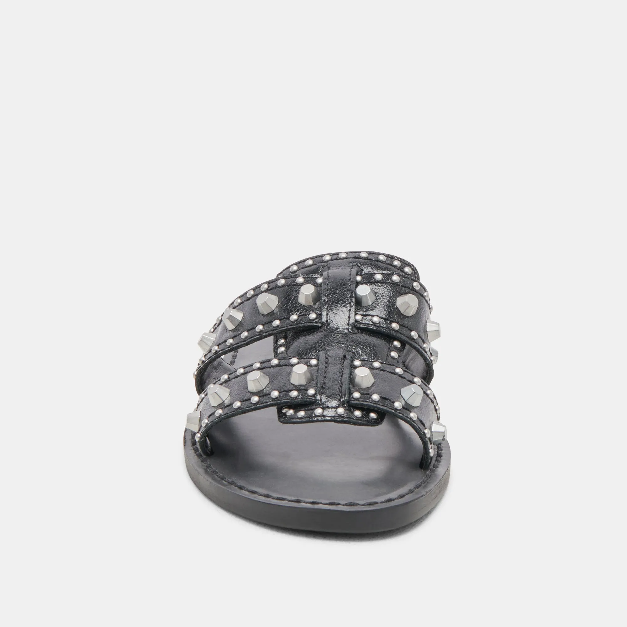 WESLA STUD SANDALS MIDNIGHT CRINKLE PATENT