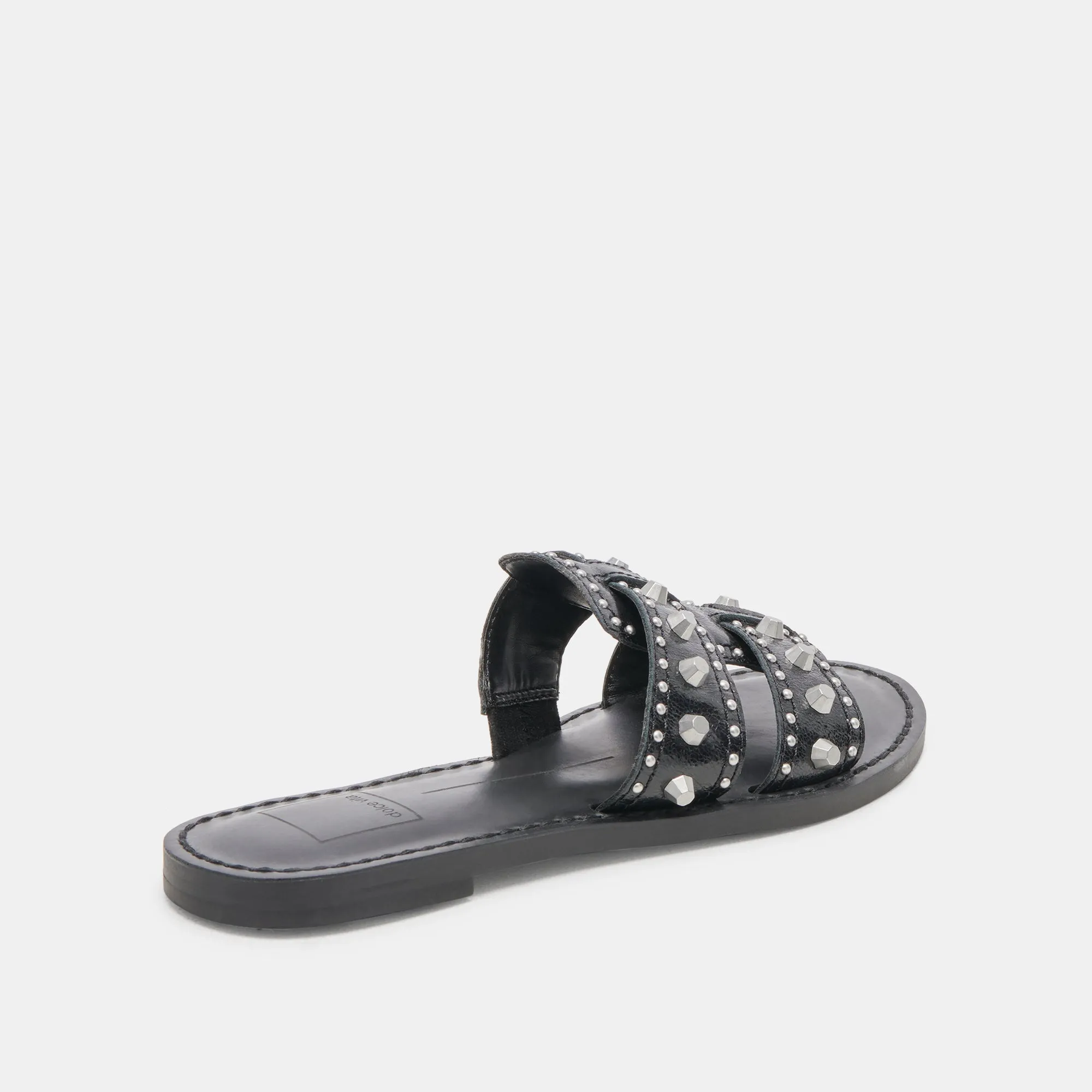 WESLA STUD SANDALS MIDNIGHT CRINKLE PATENT