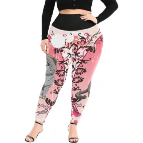 Women's High Waist Leggings(Plus Size)(ModelL45)