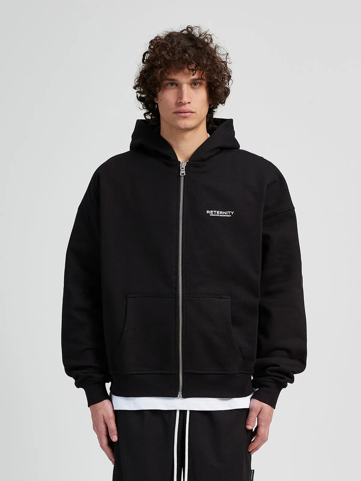 ZIP HOODIE CREATIVE DEPT - BLACK